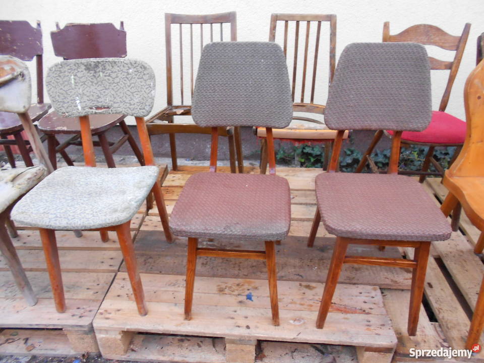 Krzesła Drewno PRL Różne Modele Wrocław