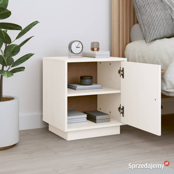 Szafka nocna biała 40x34x45 lite drewno sosnowe Warszawa