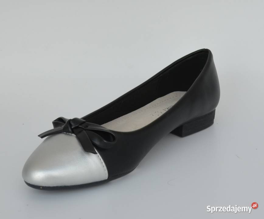 Czarne baleriny skórzana wkładka rozmiar 38 202 Żyrardów
