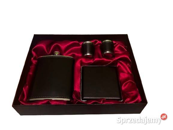 Piersiówka Papierośnica Kieliszki Skórzane Ostrowy nad Okszą sprzedam