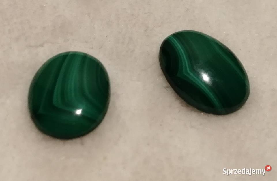 Ozdobne kamienie 12x16 Malachit zielony owal Czeladź
