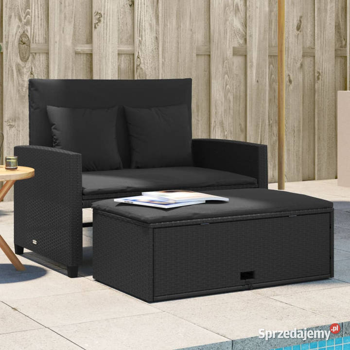 Sofa ogrodowa z poduszkami 2osobowa czarna mazowieckie Warszawa