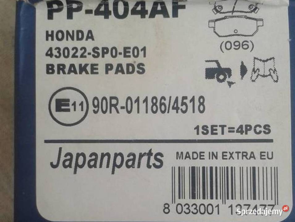 Klocki ham tył do HONDA ACCORD 98PRELUDE Głogów Małopolski sprzedam