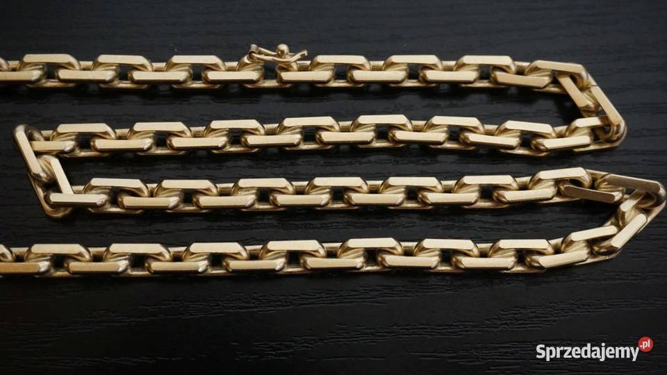 ZŁOTY KUTY ŁAŃCUSZEK SUPER ŁAŃCUCH ANKIER DUŻY Warszawa