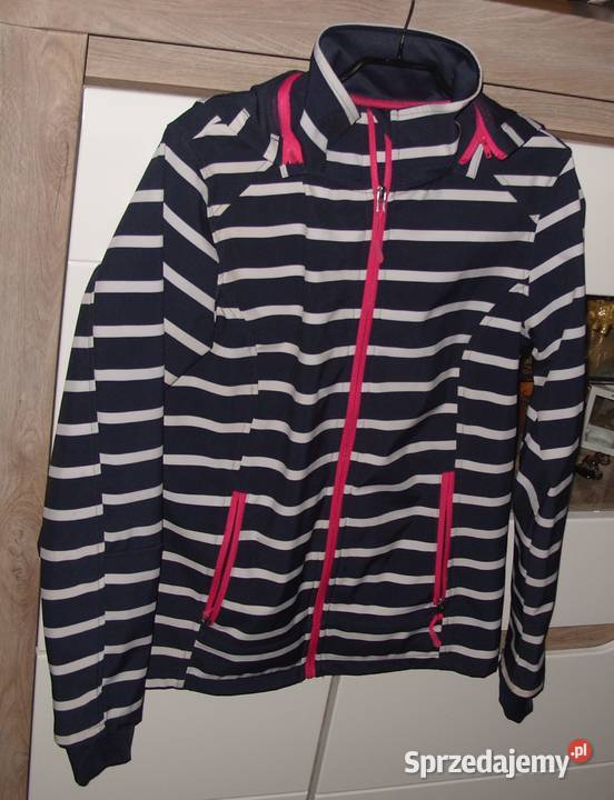Kurtka softshell w paseczki JANINA odpinany biały Rawicz