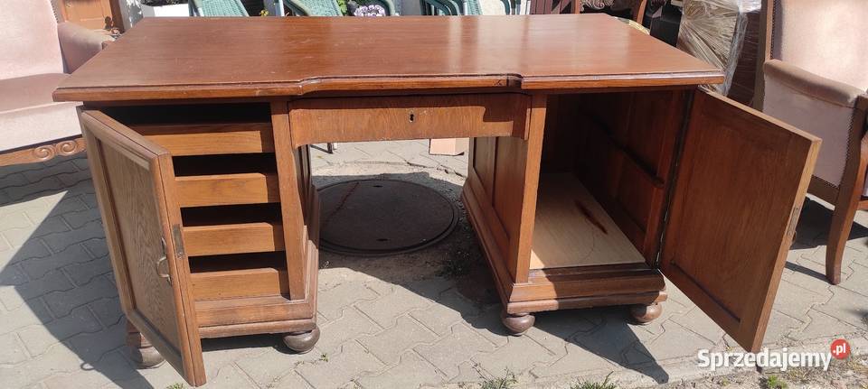 Piękne stare biurko dębowe antyk Sypniewo