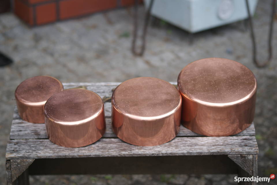 Miedziane rondle garnki komplet 4 Warszawa