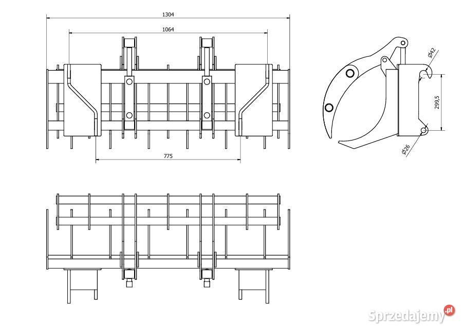 4 CHWYTAK do ładowacza DO DREWNA I GAŁĘZI dowóz lubelskie Kraśnik sprzedam
