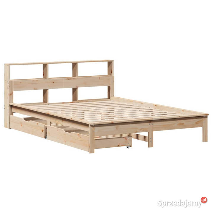 Łóżko z regałem bez materaca sosnowe 120x200 Łóżka