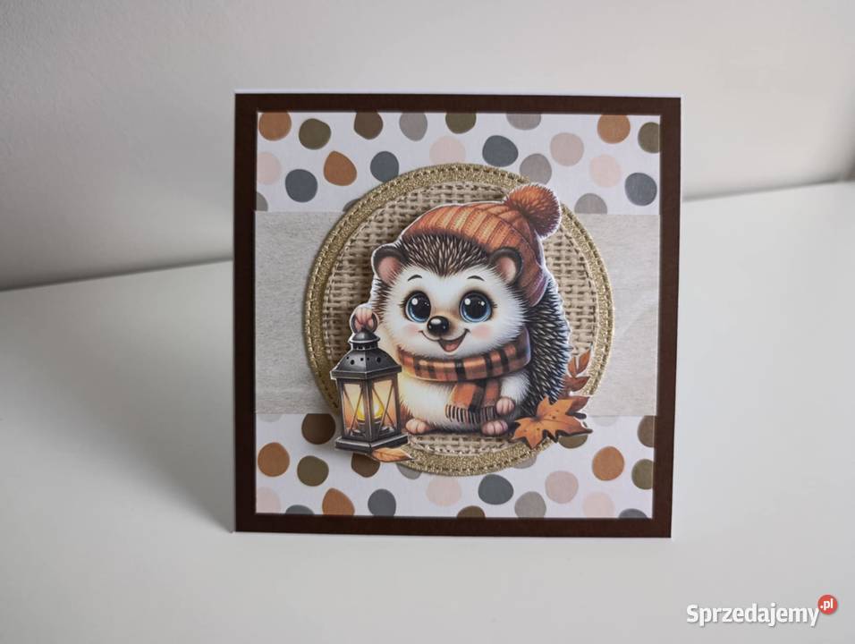 Kartka ręcznie robiona na urodziny jeżyk Łódź