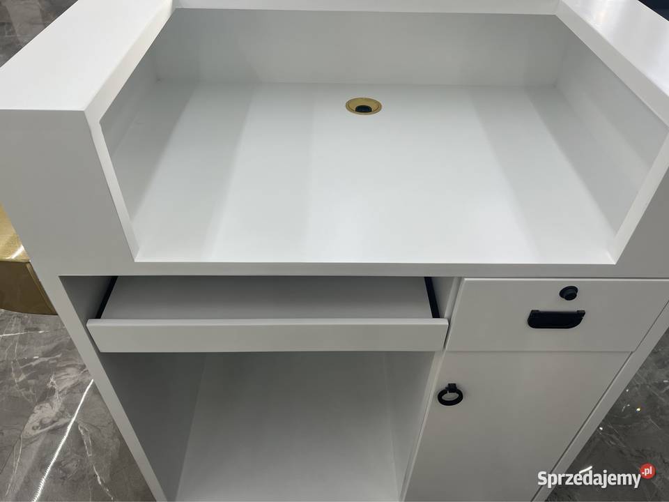 Biała złota recepcja lada do gabinetu do salonu sprzedam