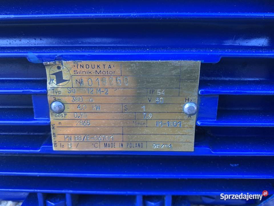 Silnik elektryczny Indukta 4 kW 2865 obr 380V z Tylicz
