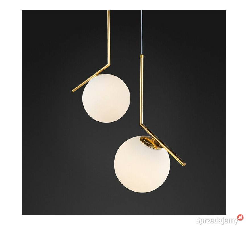 LAMPA SUFITOWA WISZĄCA NOWOCZESNA ZŁOTA SZKLANA Oświetlenie Białystok