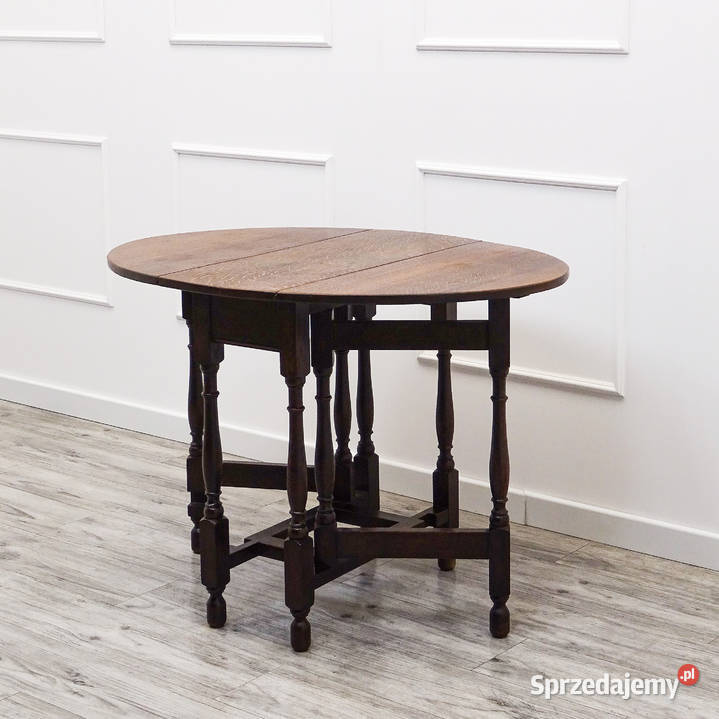 Stylowy rozkładany STOLIK kawowy DĘBOWY STOLIK Kalisz