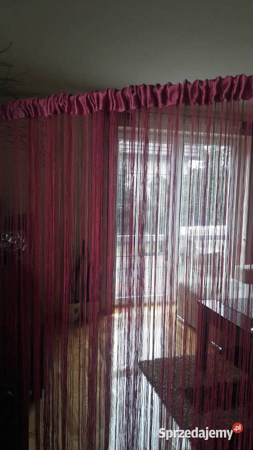 Firana makaron malina fuksja 290x160 nitki paski mazowieckie Radom