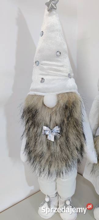 Skrzaty świąteczne krasnale gnomy para srebrny Boże Narodzenie pomorskie Lipnica sprzedam