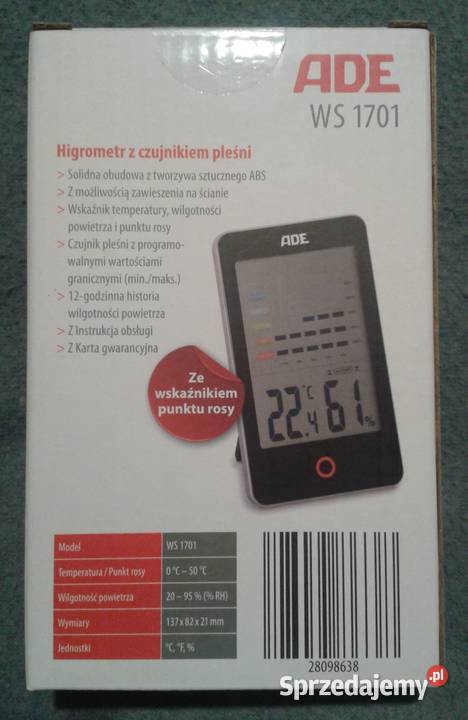 ADE Cyfrowy wskaźnik temperatury i punktu rosy Wołczyn sprzedam