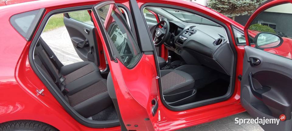 Seat Ibiza 09r 12benzyna 108t czerwony welurowa tapicerka pomorskie Kościerzyna