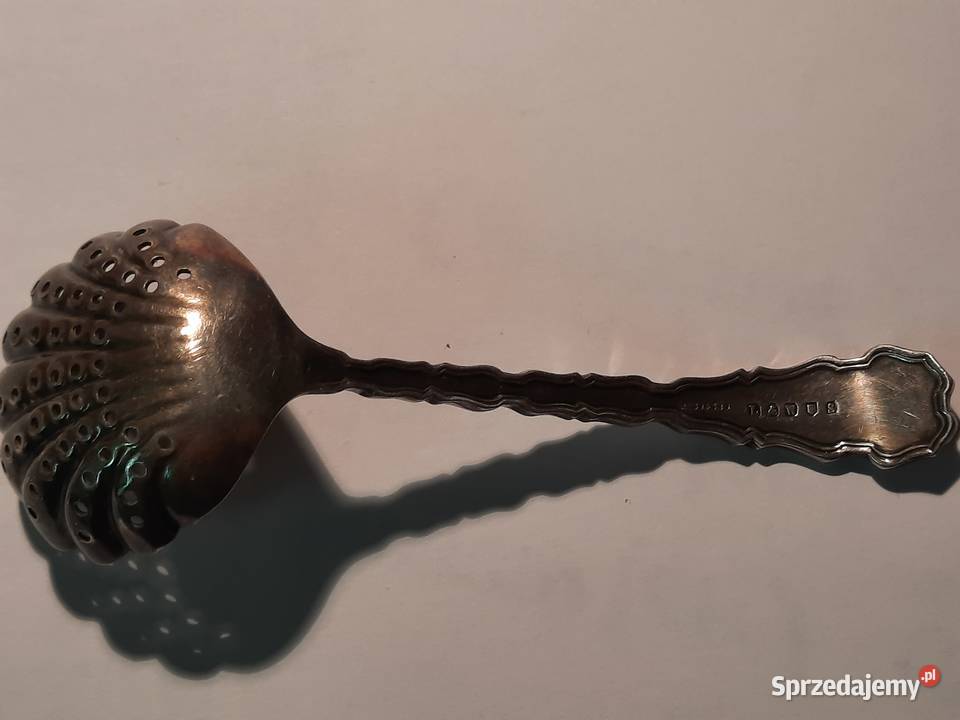 Elegancka łyżka do cukru pudru ze srebra Anglia Poznań