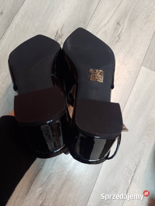 43 CZARNE czółenka wieczorowe z odkrytą piętą inna małopolskie Kraków