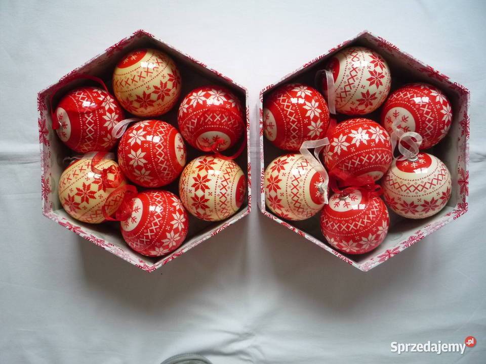 2 opakowania Bombki choinkowe czerwone wzór zachodniopomorskie Szczecin