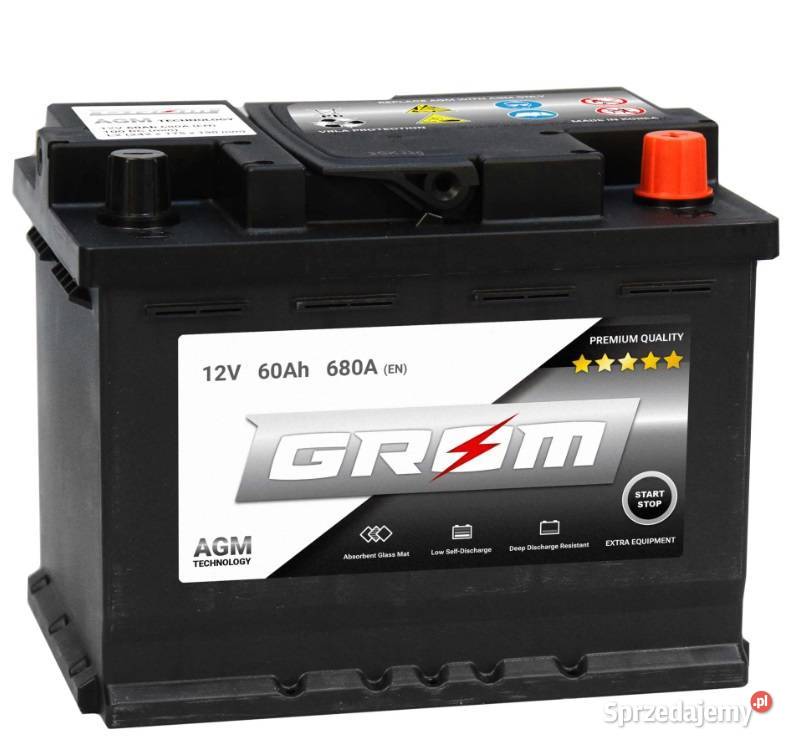 Akumulator GROM AGM STARTSTOP 60Ah 680A Dostawa osobowe