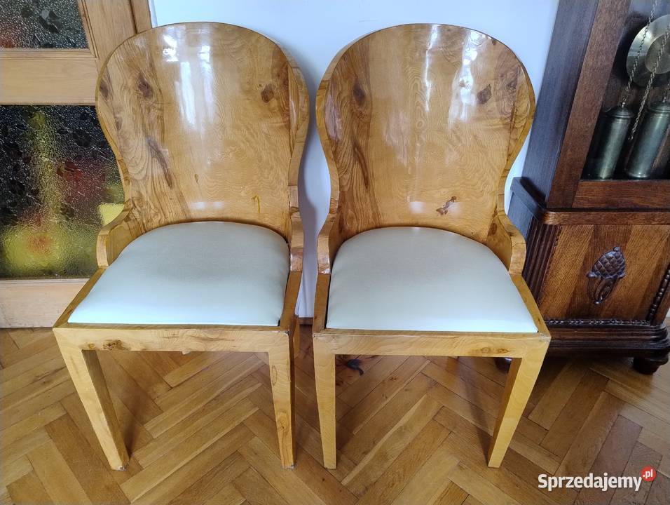Komplet starych krzeseł 6 sztuk Art Deco Gdynia