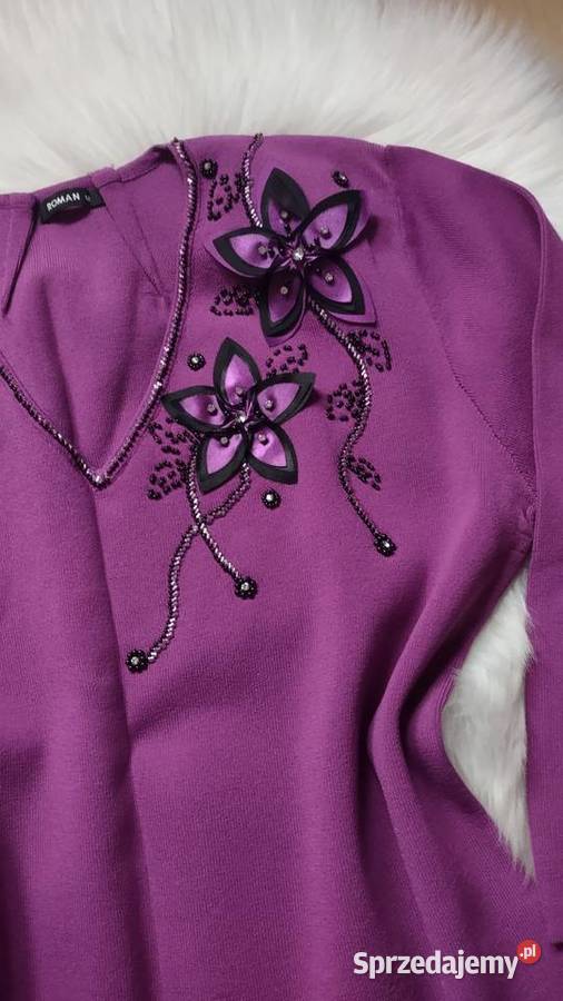 ROMAN bluzka rękaw 34 SM fioletowa fuksja Bluzki i koszule Olkusz
