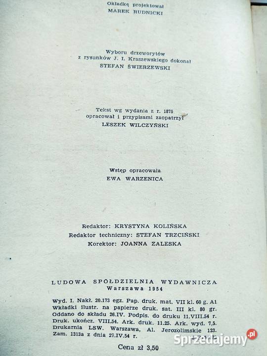 Książki Kraszewskiego z jego ilustracjami Warszawa