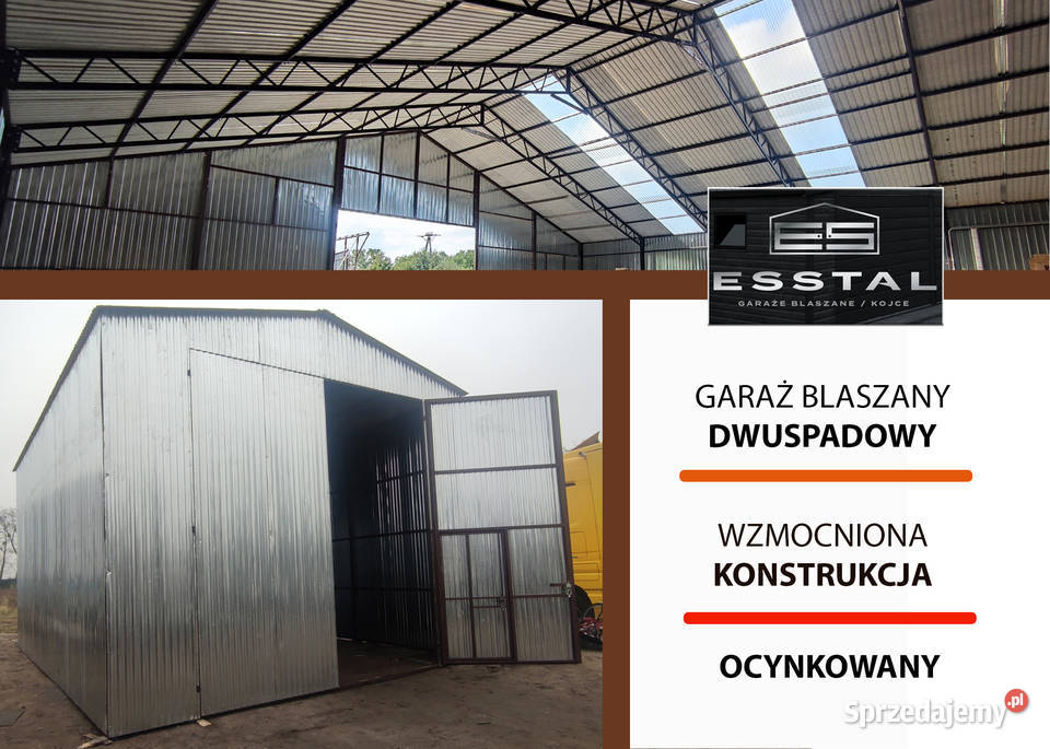 45C Garaż Blaszany OCYNKOWANY Garaże Blaszane samodzielny