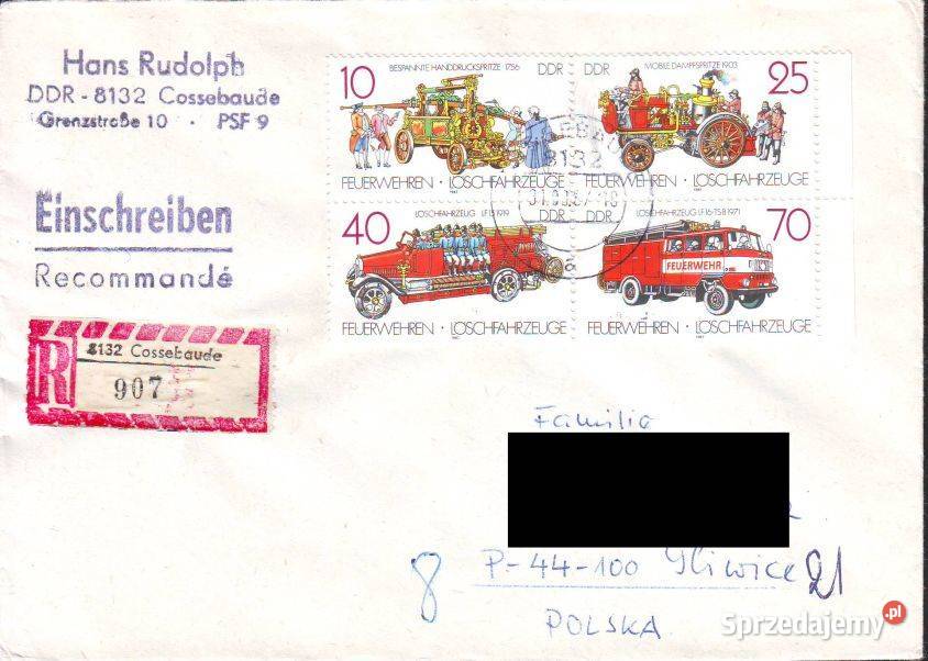 Kop z koresp Filat NRD Polska 1987 Filatelistyka Kolekcje śląskie Gliwice