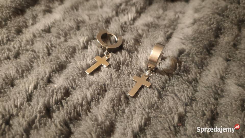 Kolczyki krzyże z krzyżami krzyż stal nierdzewna Tarnowskie Góry
