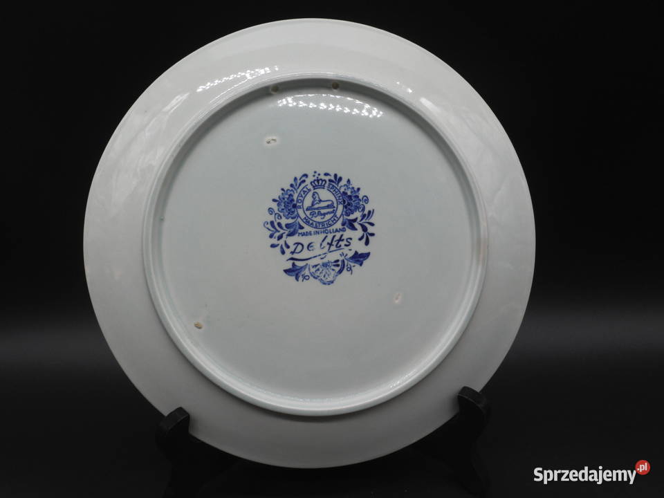 Talerz kolekcjonerski Delft Blue z holenderską Porcelana i szkło