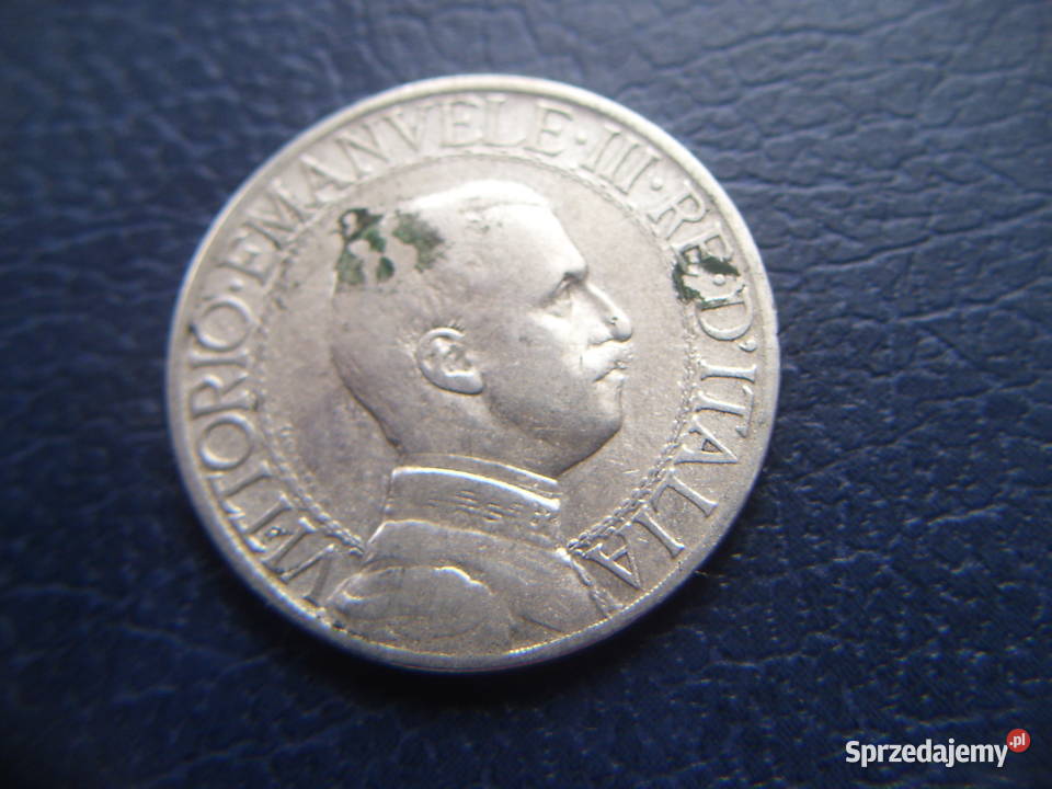Stare monety 1 lir 1909 Włochy srebro Lesko