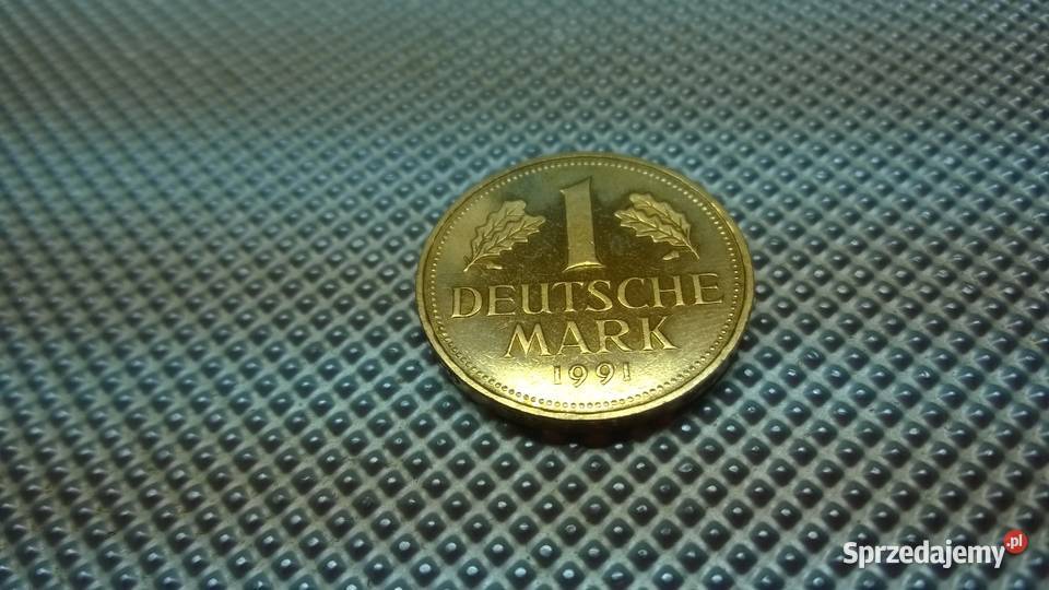 moneta Niemcy 1 marka 1991 złocona 032 mazowieckie