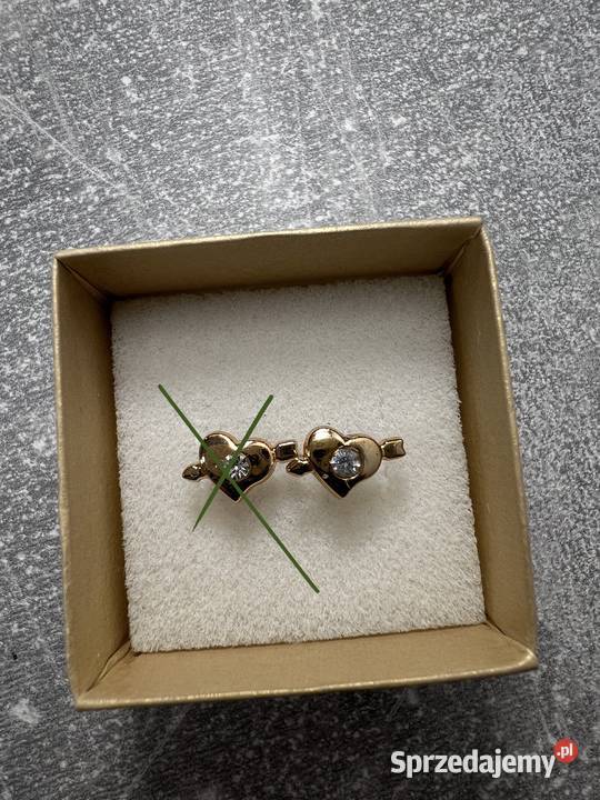 Kolczyk złoty z diamentem serce sprzedam