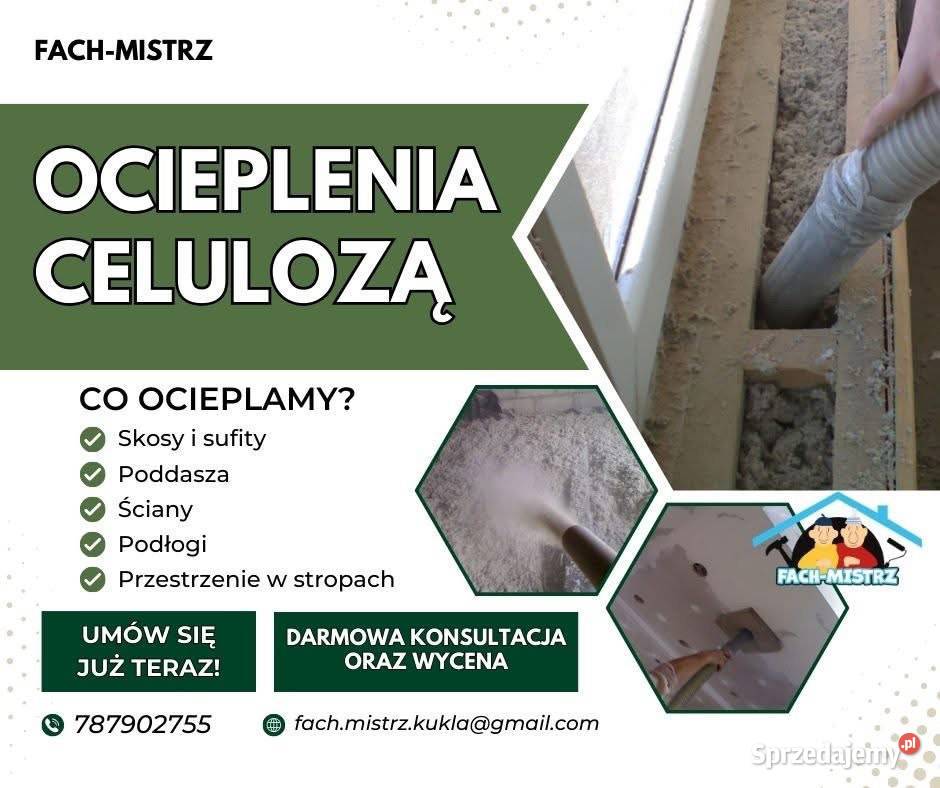 Ocieplenia celulozą wdmuchiwaną Lipnica Murowana