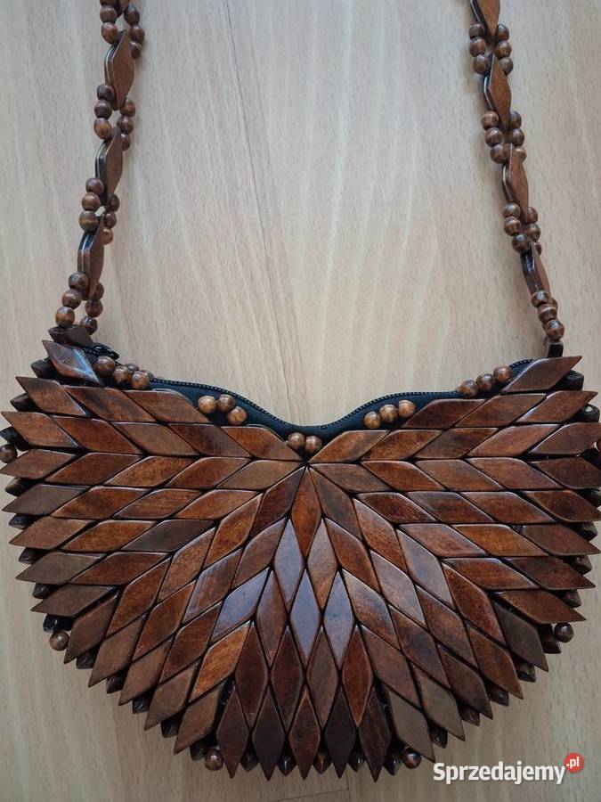 Nowa torebka drewniana w stylu boho