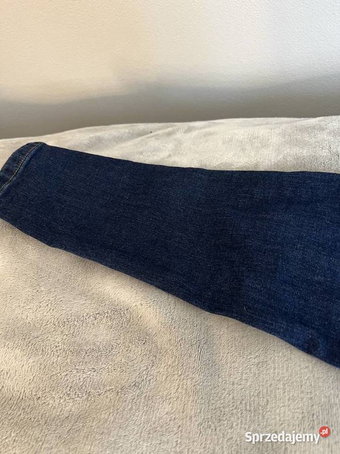 Jeansy dżinsy skinny niebieskie z czerwonymi Jasło