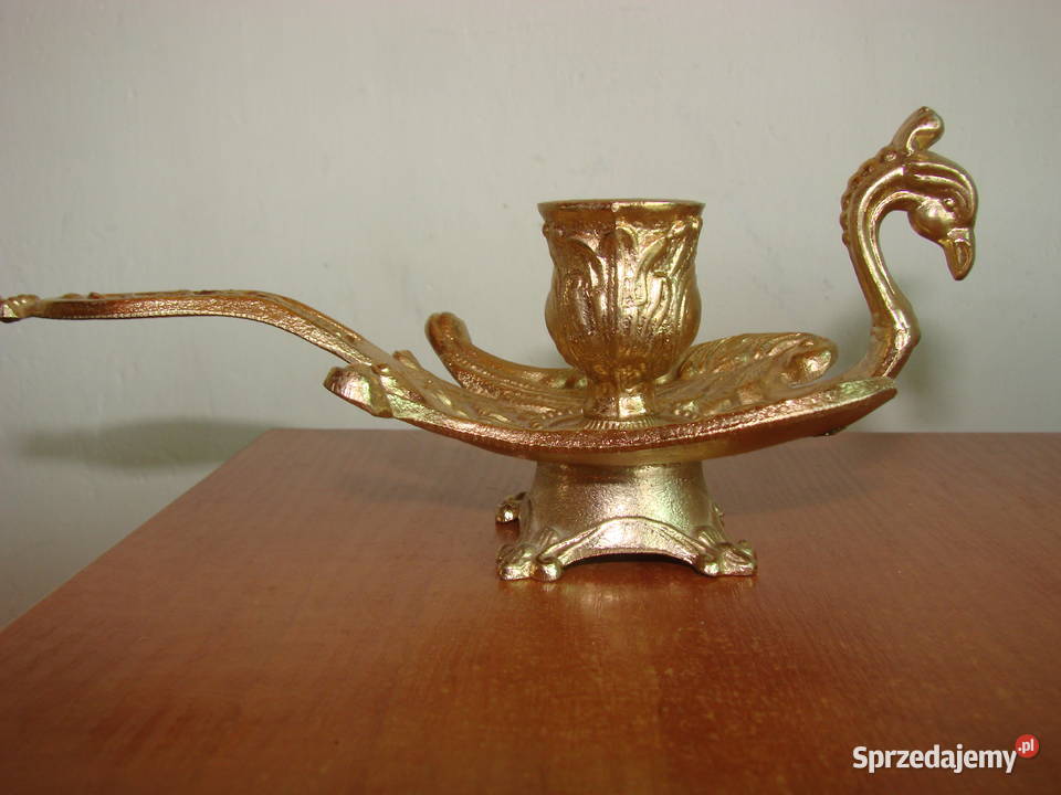 Paw mosiężny świecznik kaganek Pozostałe