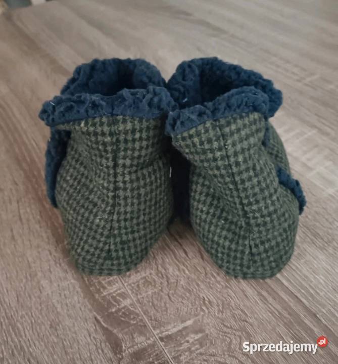 Buty kapcie pantofle kratka pepitka zielony Krosno