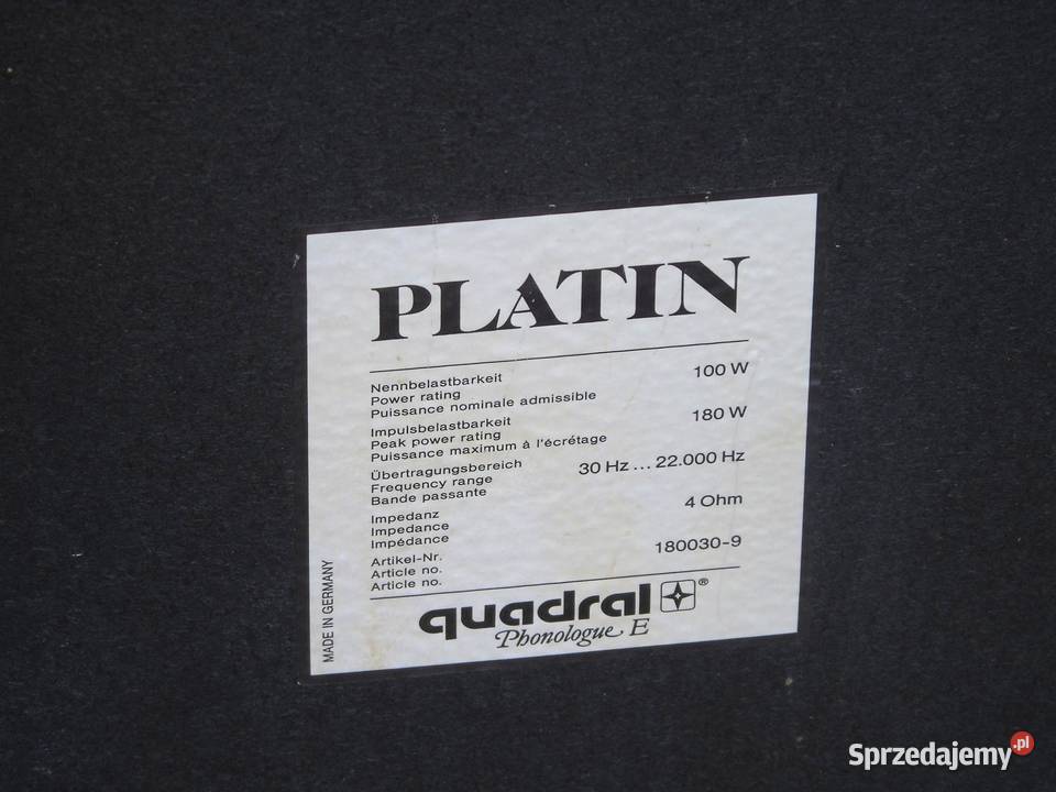 Świetne kolumny stereo Quadral Platin Phonologue Jasło