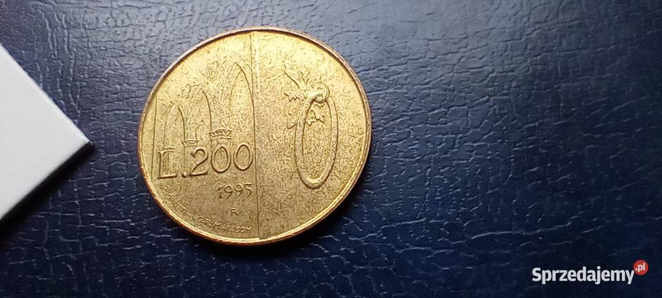 Stare monety 200 lir 1993 San Marino Numizmatyka Lesko