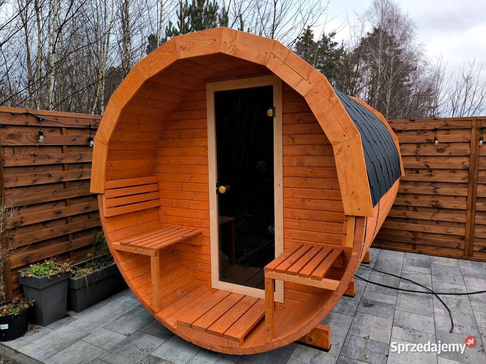 Sauna ogrodowa beczka z przedsionkiem PRODUCENT Mstów