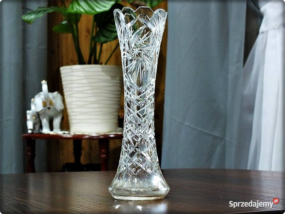 Wazon Świecznik Kryształowy wys 20 Piękny i Porcelana i szkło Żary