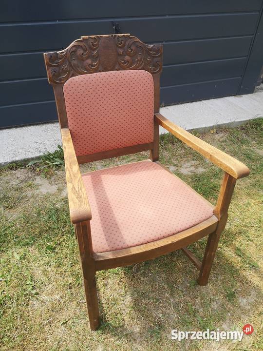 Stary drewniany fotel 60cm