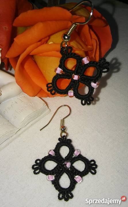 Kolczyki Frywolitkowe małopolskie Wiśniowa