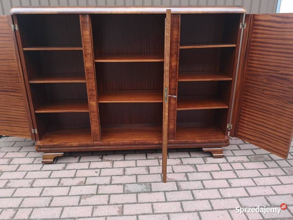 Biblioteka Witryna ARTDECO Orzech Zgrabna Stara Swarzędz