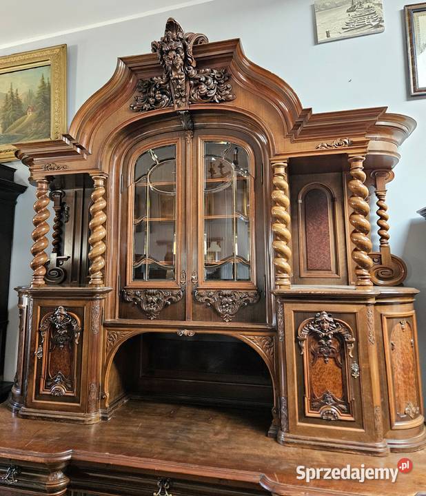 Pałacowy orzechowy kredens Groschkus 9199 Szczecin