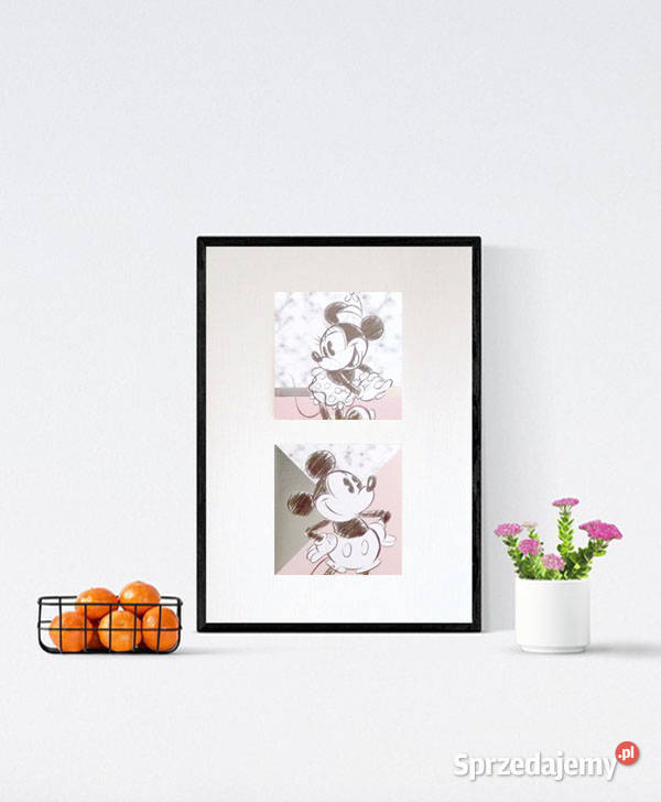 myszka miki plakat minnie plakat pastelowy Białystok sprzedam